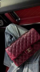 Burgundy double flap